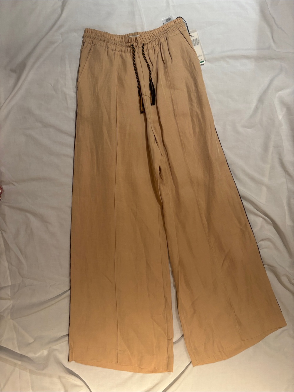 Scotch & Soda Women’s Wide-Leg Drawstring Tencel Pants in Tan